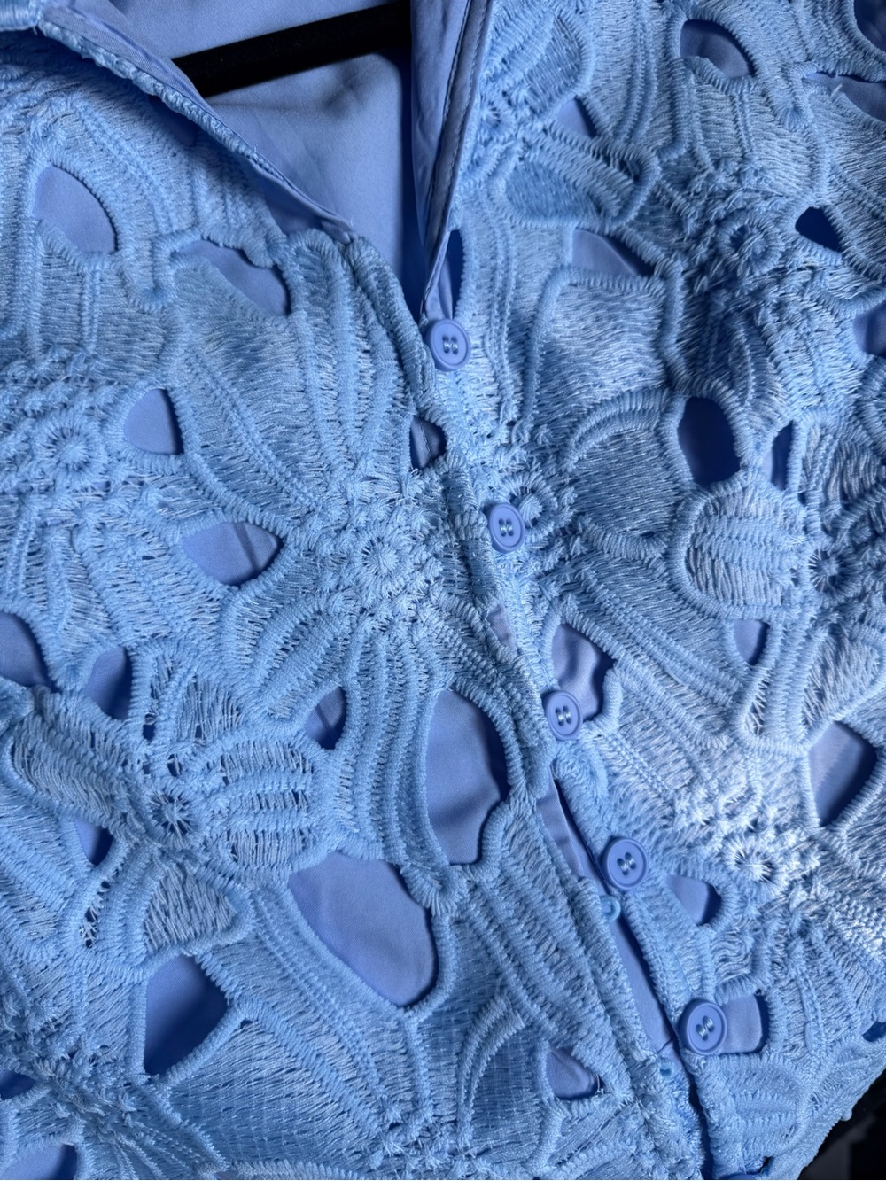NWT Commense Light Blue Crochet Lace Women's Shorts & Top Set - Picture 13 of 16